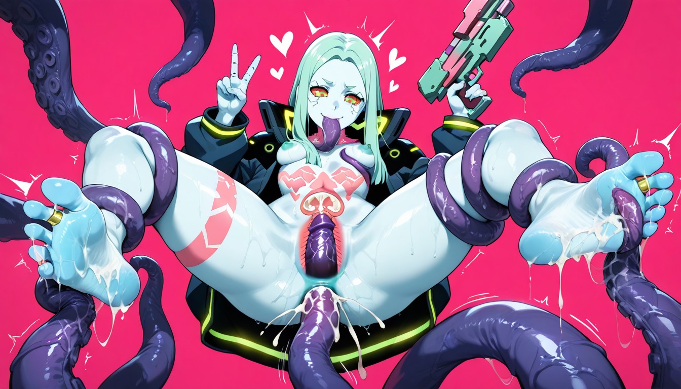 Tentacle Throat Throat Bulge, Leg Spread, Heart-shaped Nipples Hentai AI Porn