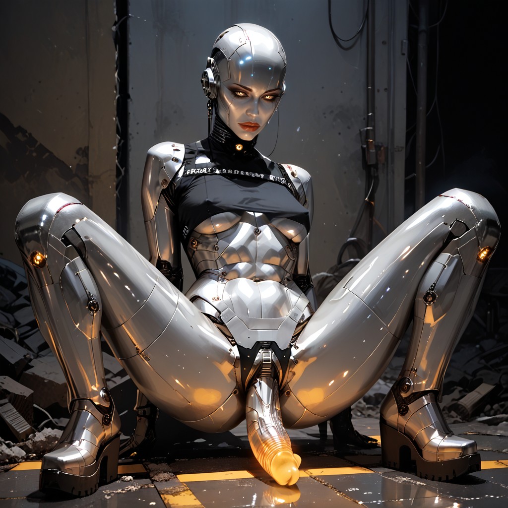 Robot, Skinny, Pantless Shemale AI Porn