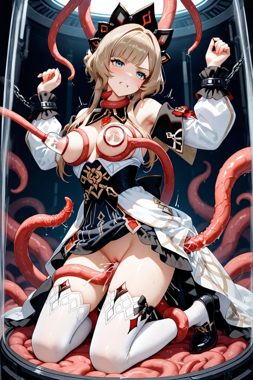 Sex With Tentacles, Motion Lines, Hands And Feet Bound By Tentacles Hentai AI Porn