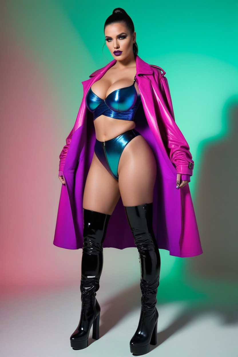 Glossy High-shine Lipstick, Skin Soft But Detailed, Arms Up AI Porn