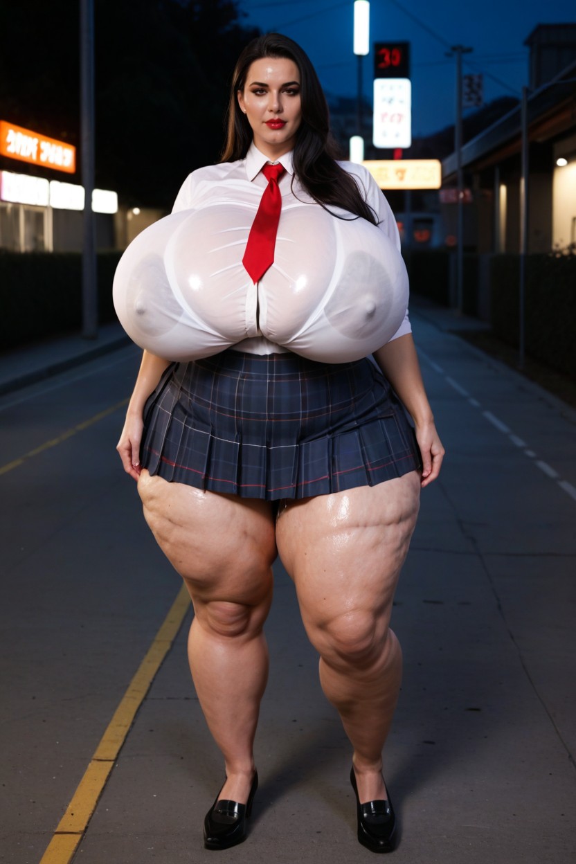 Micro Skirt, Slutty Clothes, Giant Breasts AI Porn