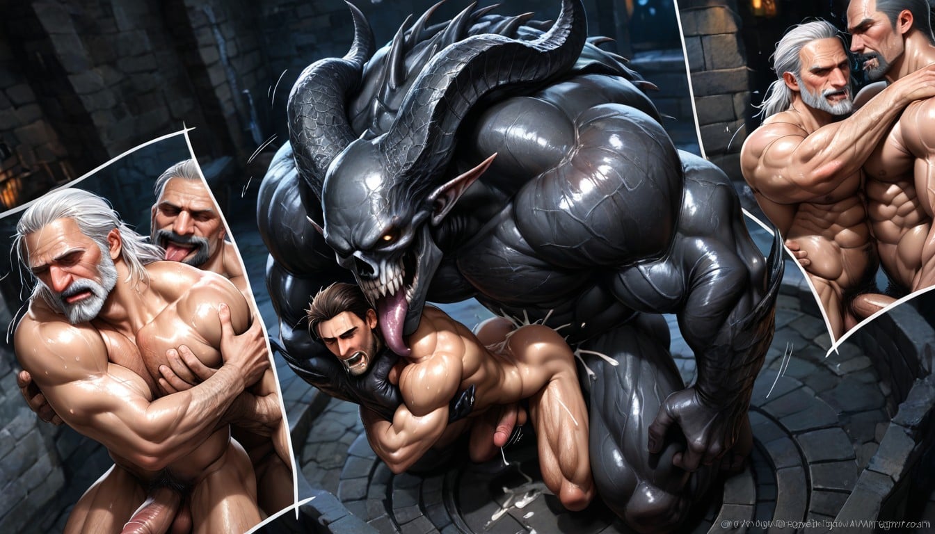 Orgasm, Closed Eyes, Muscular Legs AI Gay Porn