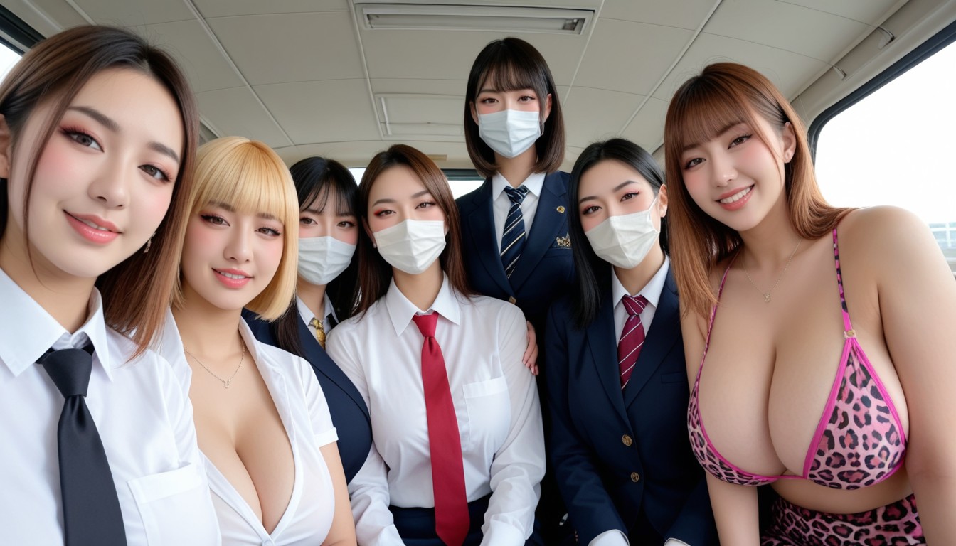脂肪, They Wearing Pink Leopard Print Bikini Under The Shirt, Lip Balm Sheen アジアのAIポルノ