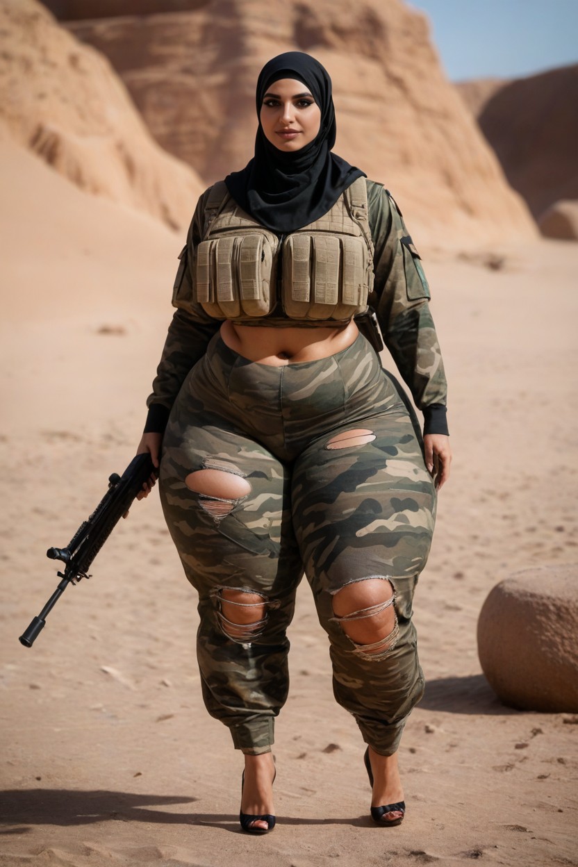 Medium Breast, Exposed Navel, Helmet AI Porn