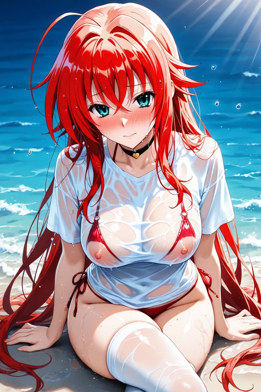 Wide Hips, White Background, S'asseoir Porno IA Hentai