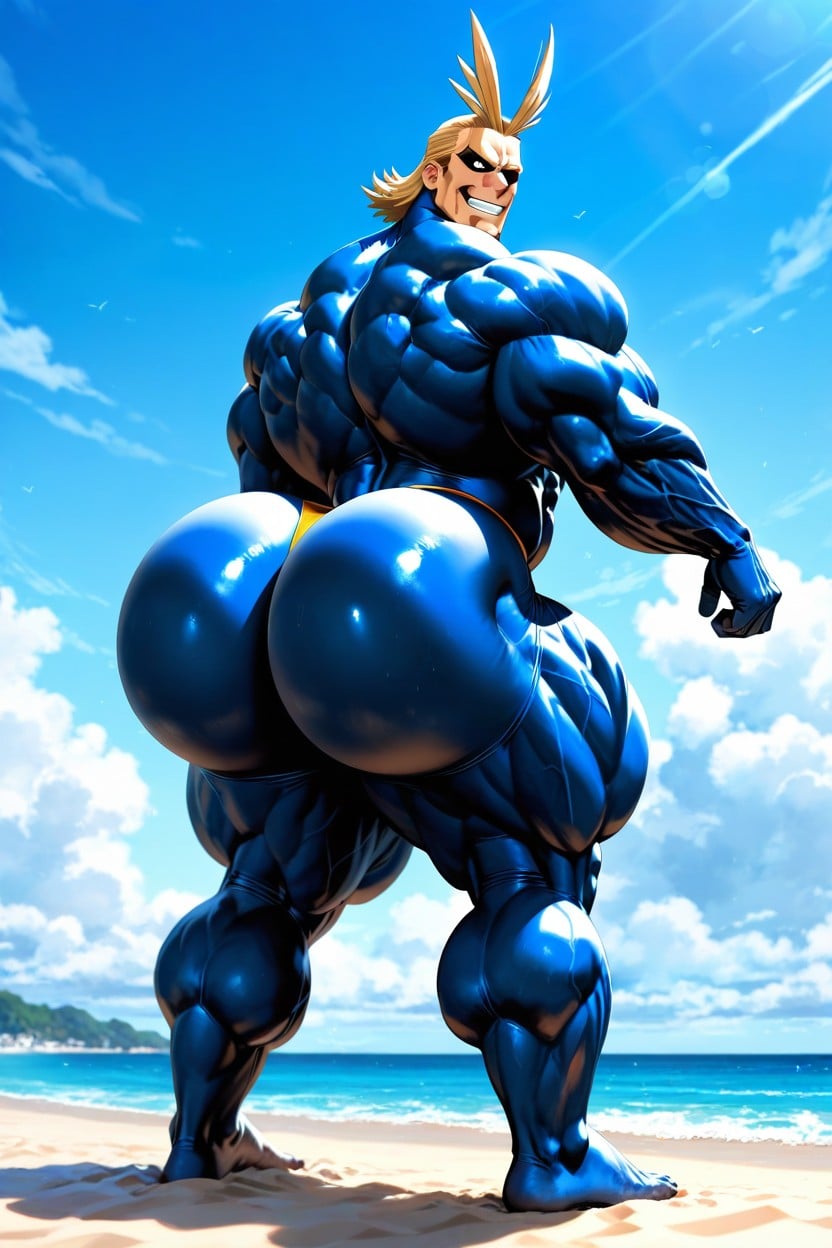 Shadowed Eyes, Full Body, Hyper Bimbo Ass AI Gay Porn
