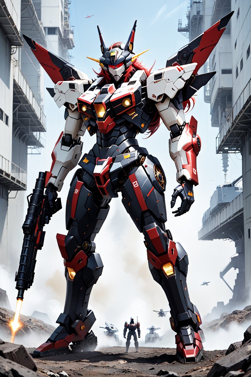 Mecha, Fully Armed, Meter Tall Mecha AI Porn