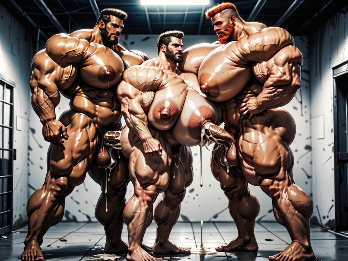 Thick Thighs, Dark O'clock Shadow, Sweaty AI Porn