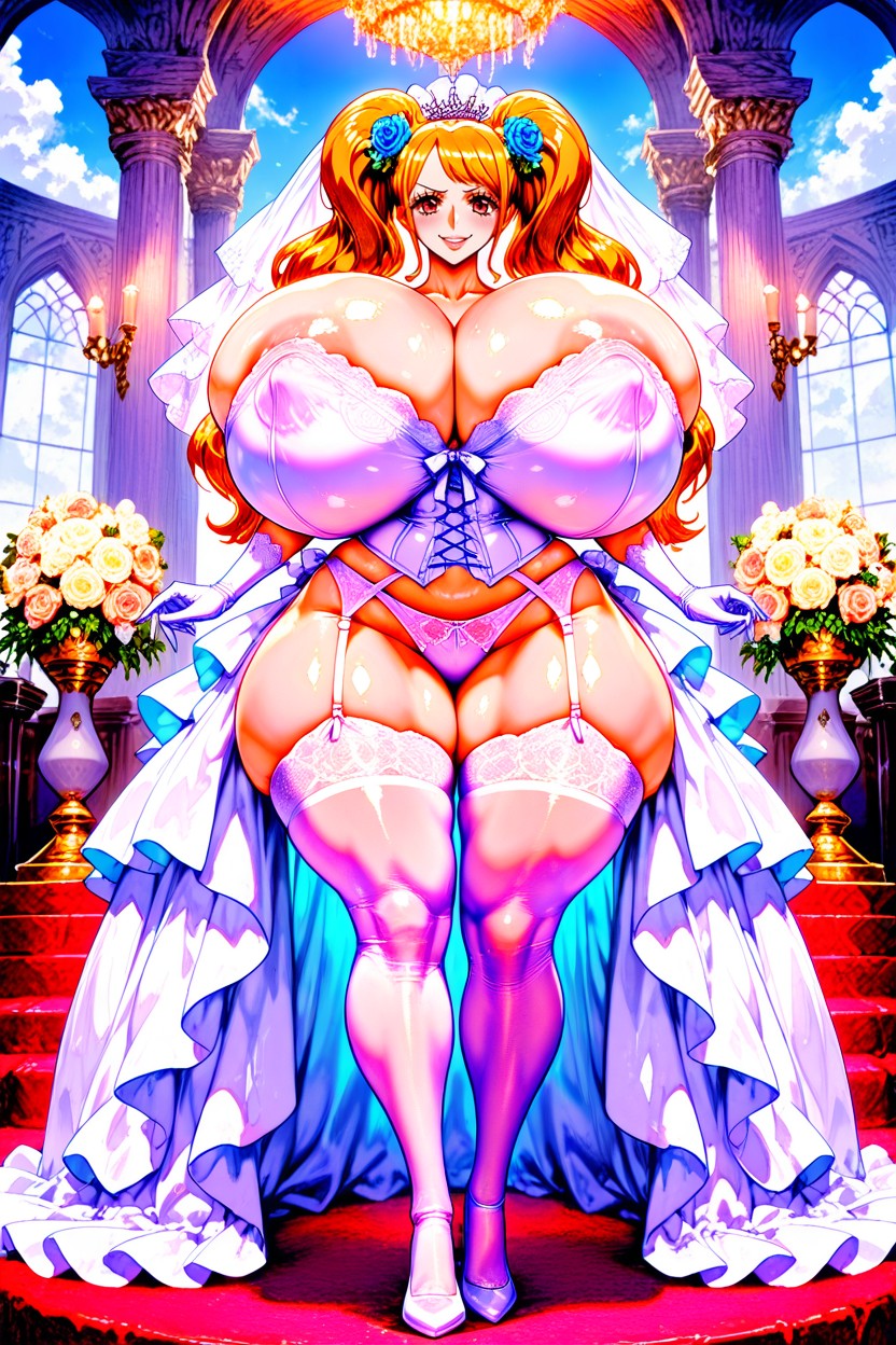 Wedding, Soft Squishy Breasts, Gigantic Colossal Breasts AI Porn
