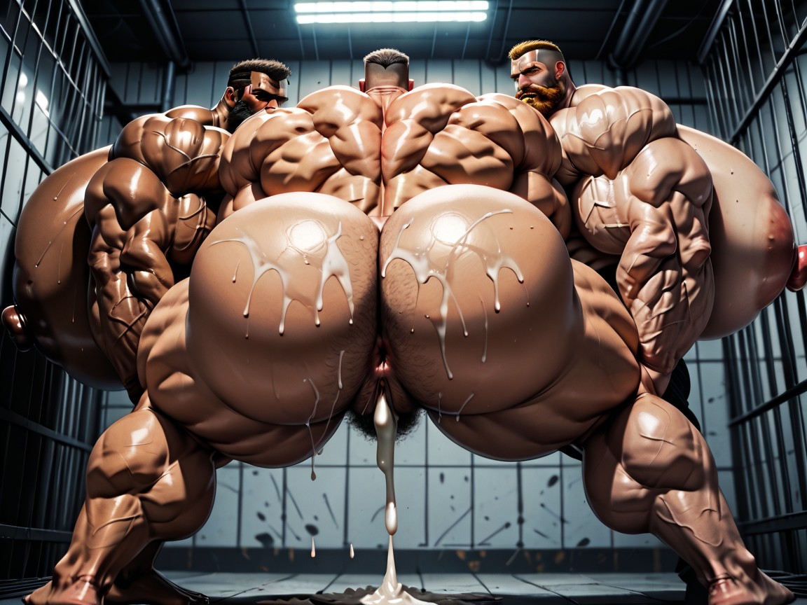 Oiled Skin, Harem, Massive Muscles AI Porn