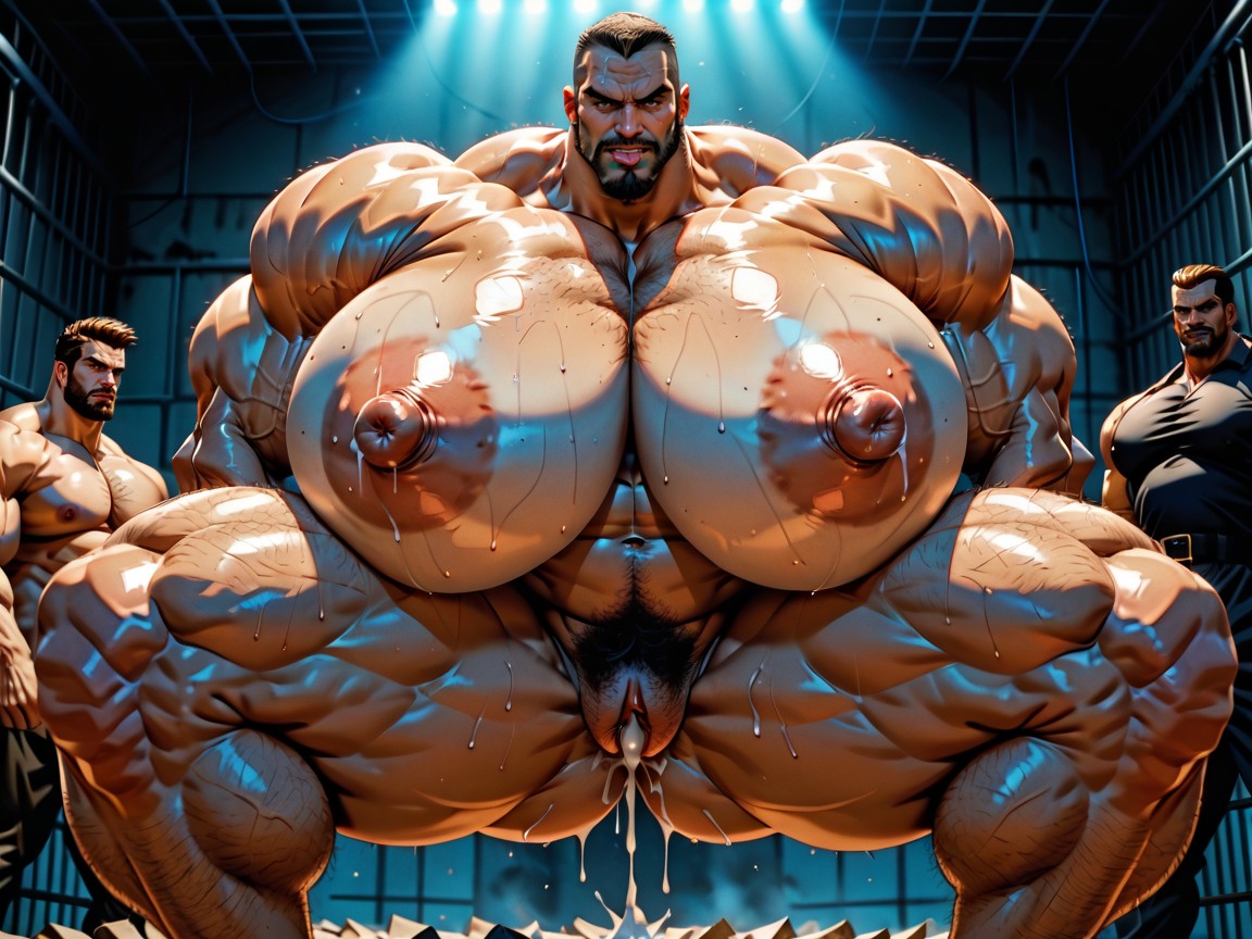 Big Pecs, Dark O'clock Shadow, Bearded AI Porn