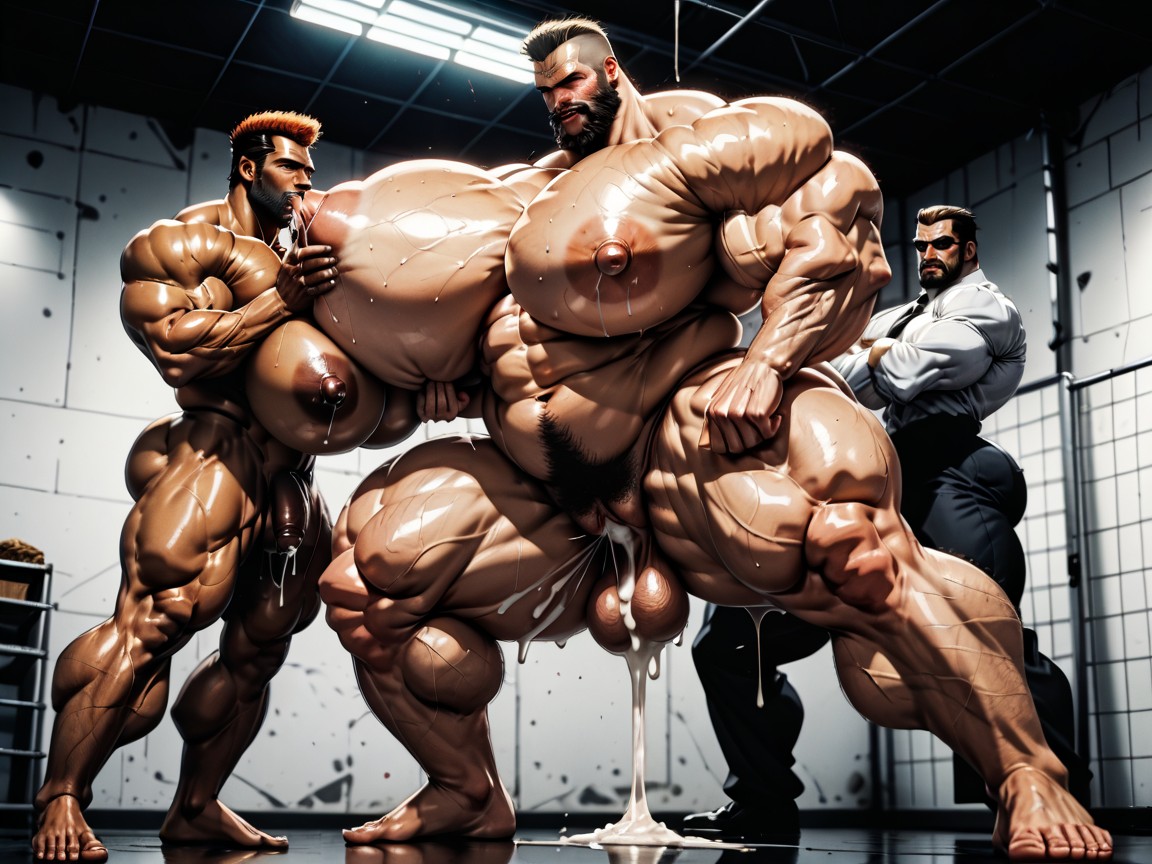 Extremely Large Ass, Thick Thighs, Big Pecs AI Porn