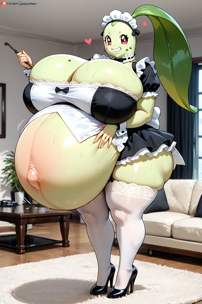 White Lace Stockings, French Maid Outfit, French Maid AI Porn