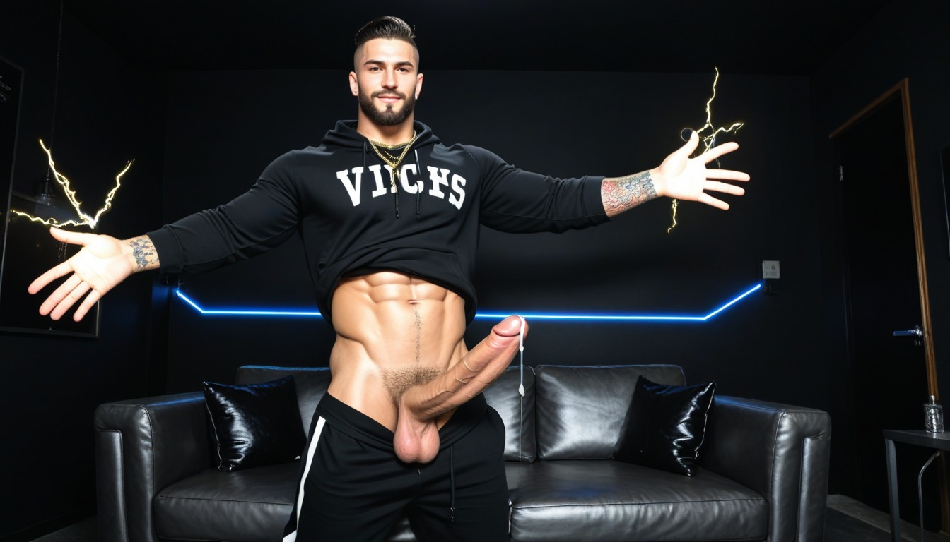 Dark Dominant Look, Mood Lighting, Having Fun AI Gay Porn