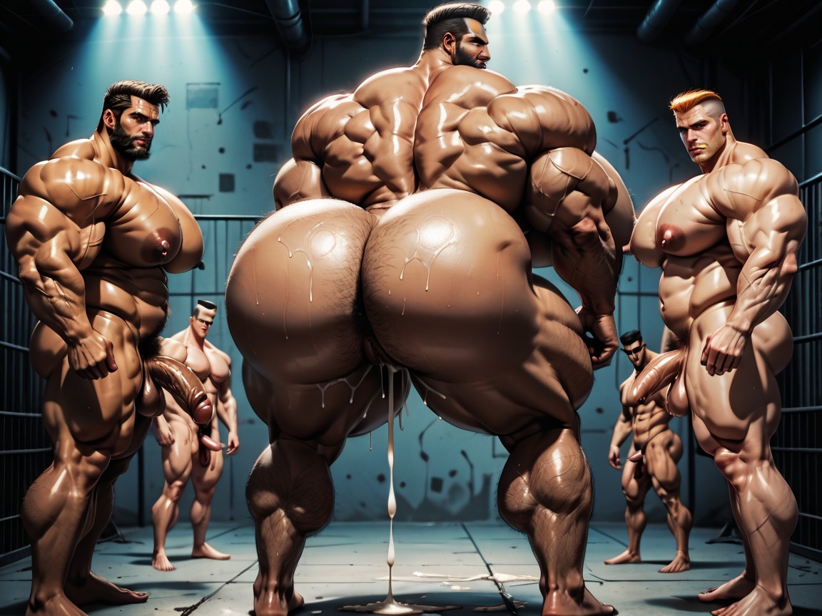 Big Pecs, Bearded, Mouth Agape AI Porn
