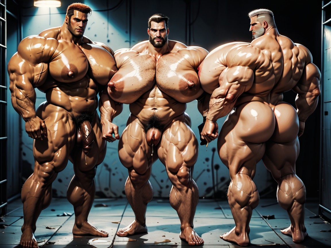 Sideburns, Thick, Oiled Skin AI Porn