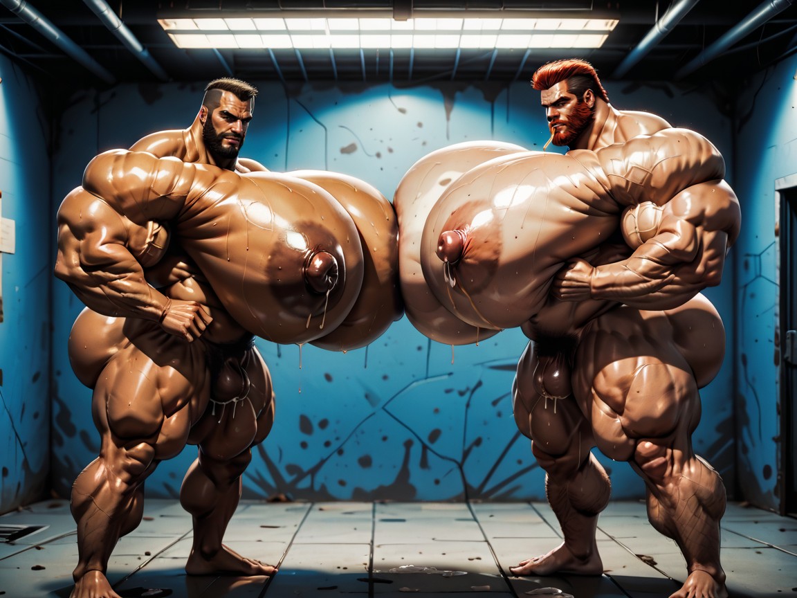 Massive Muscles, Shaved Heads, Bearded AI Porn