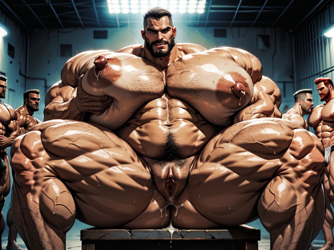 Spreading Legs, Prison, Massive Muscles AI Porn