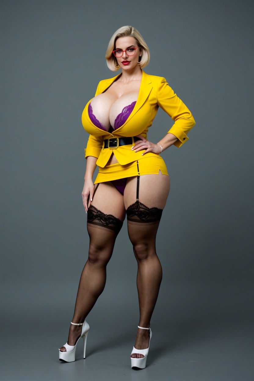 Jacket, Front View, Blonde Cathy Canuck AI Porn