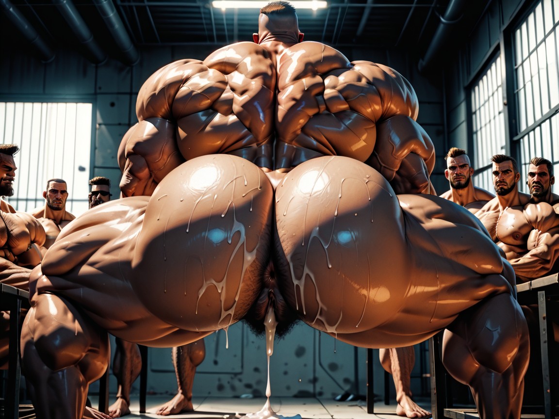 Oiled Skin, Arms Behind Back, Three Gay Menhaving Sex AI Porn