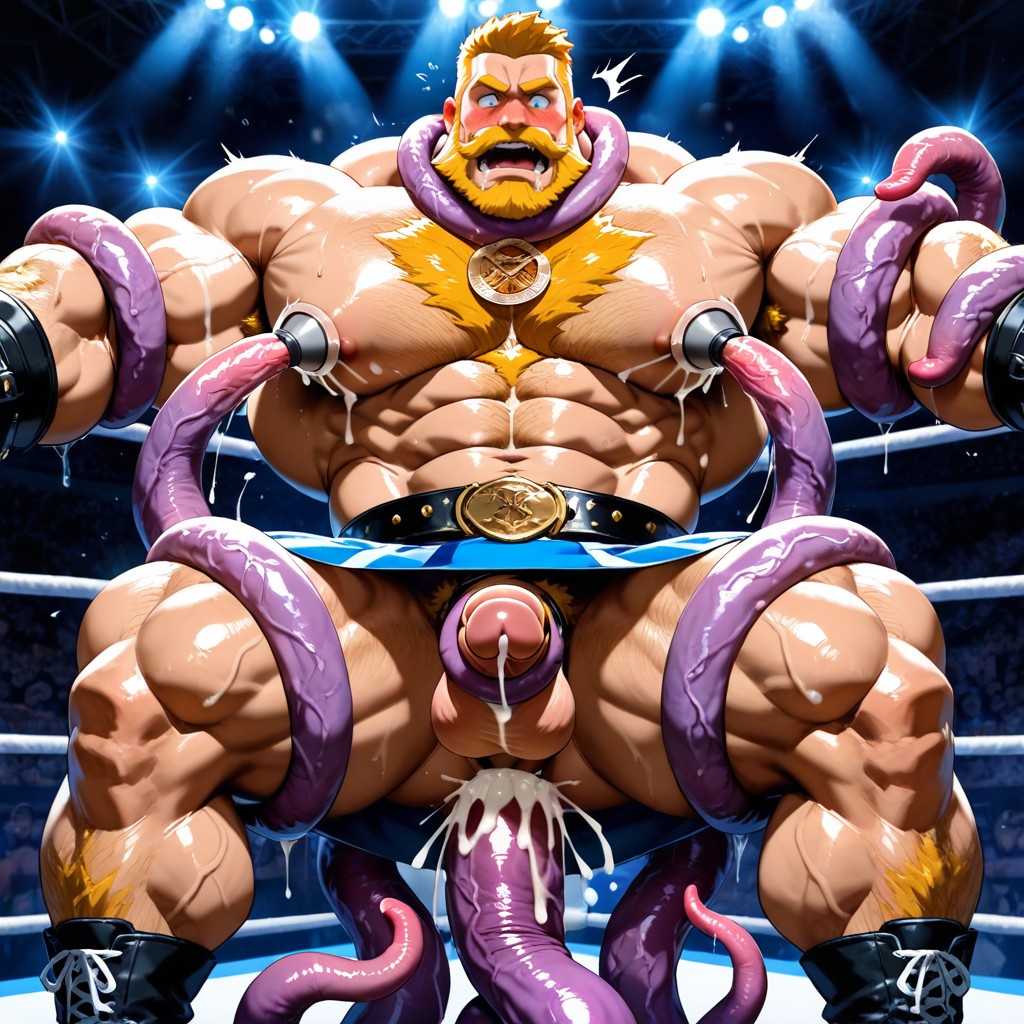 Wrestling Champions Belt, Cock Probe, Leather Harness AI Gay Porn