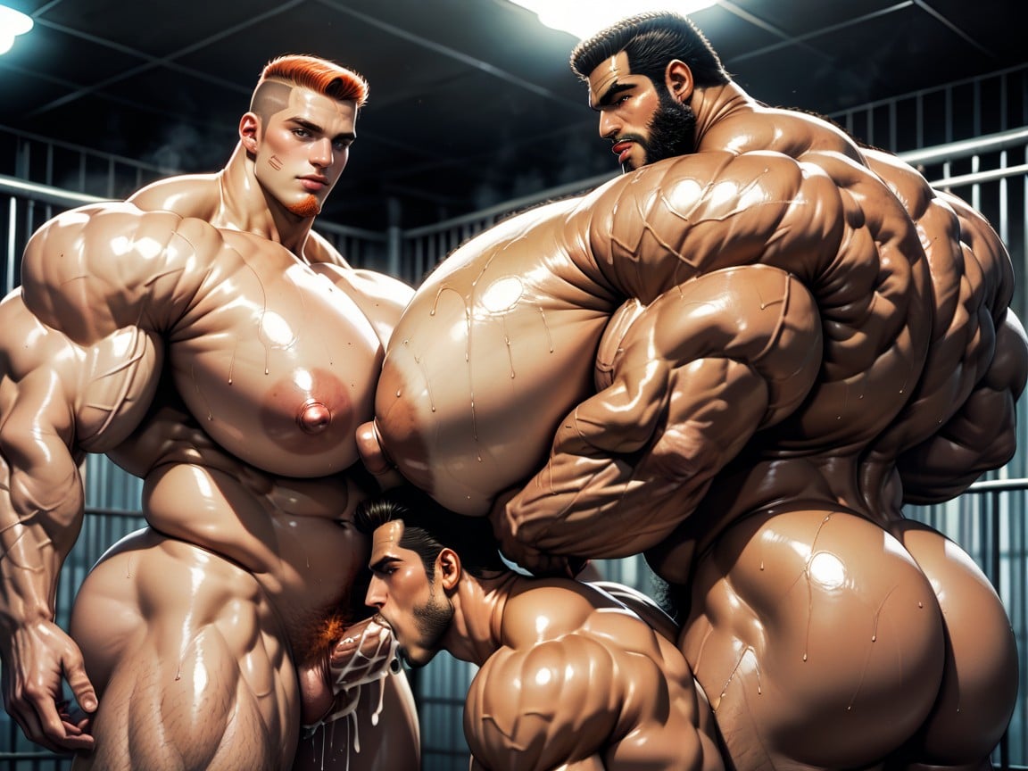 Many People Around, Tongue Out, Huge Hyper Nipples AI Porn