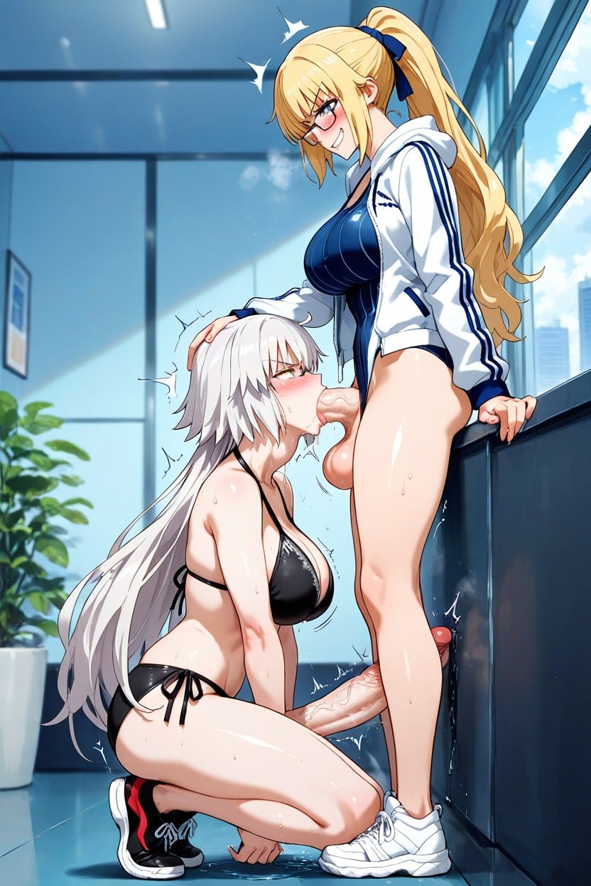 Jeanne Darc Extreme Long Straight Ponytail, Maillot De Bain, Eyes Wide Open Porno IA Hentai