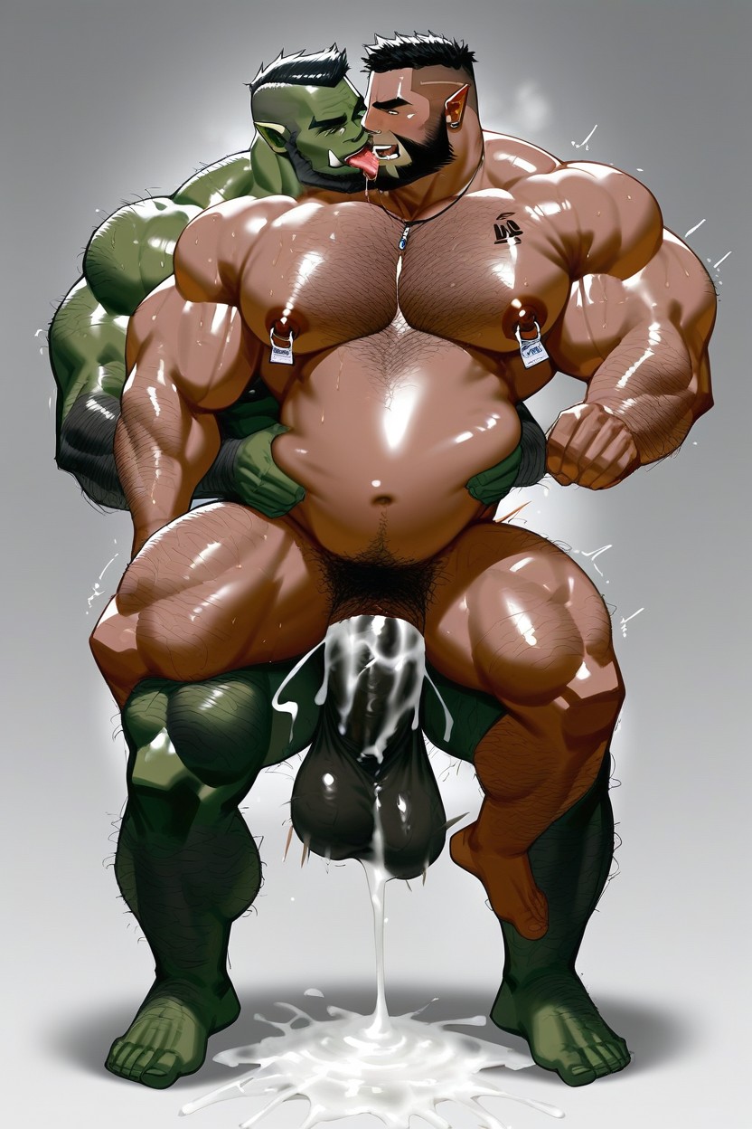 Men Fucking, Nipple Ring, Mature Man AI Gay Porn