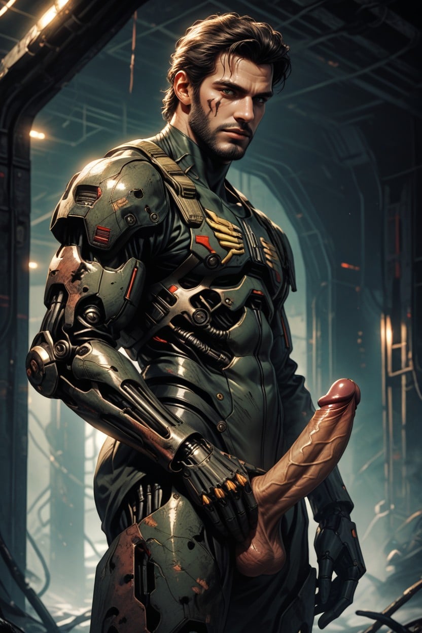 Humanoid, Thick Erect Penis, 25+ AI Gay Porn