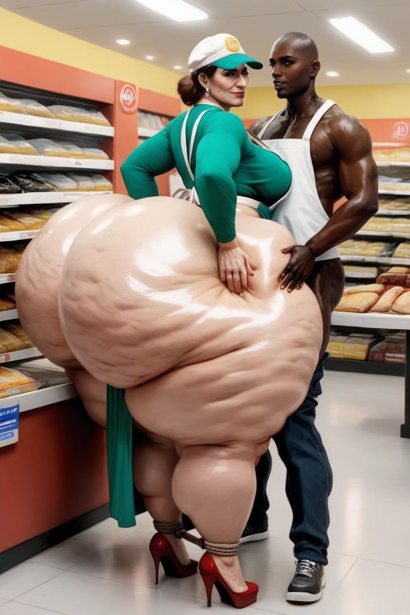 Interracial, Convenience Store, Mega Ass AI Porn
