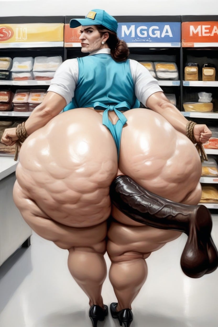 Interracial, Hand On Butt, Hyper Ass AI Porn