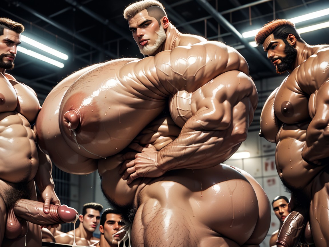 Sideburns, Oiled Skin, Thick AI Porn