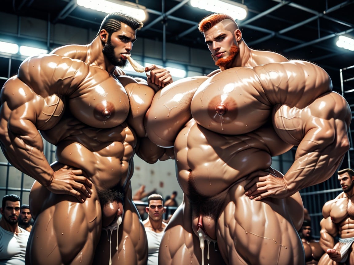 Breast Expansion, Three Gay Menhaving Sex, Mouth Agape AI Porn
