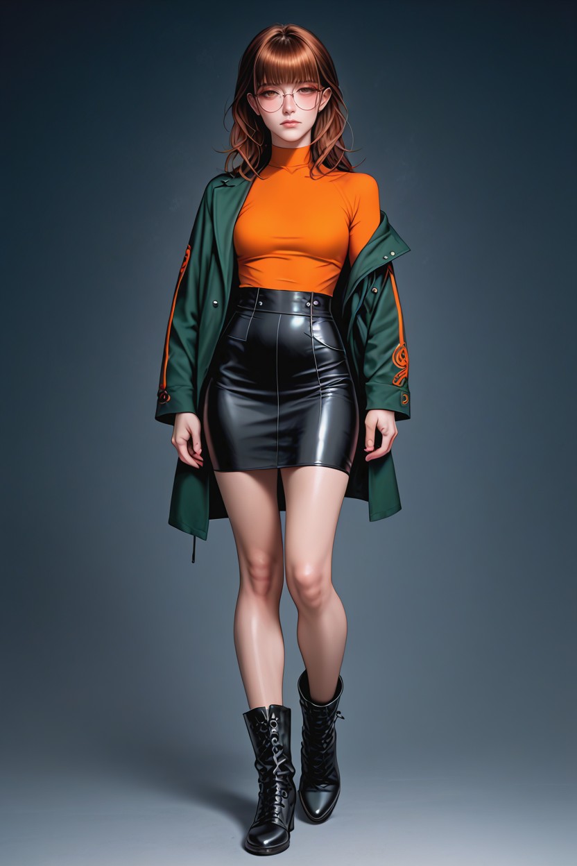 Dark Green Jacket, Slightly Grungy, Sexy Legs Porno IA Hentai