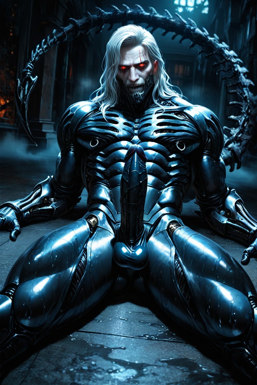 Hr Giger, Humanoid, Hr Giger Inspired Armour On A Handsome Human Male AI Gay Porn