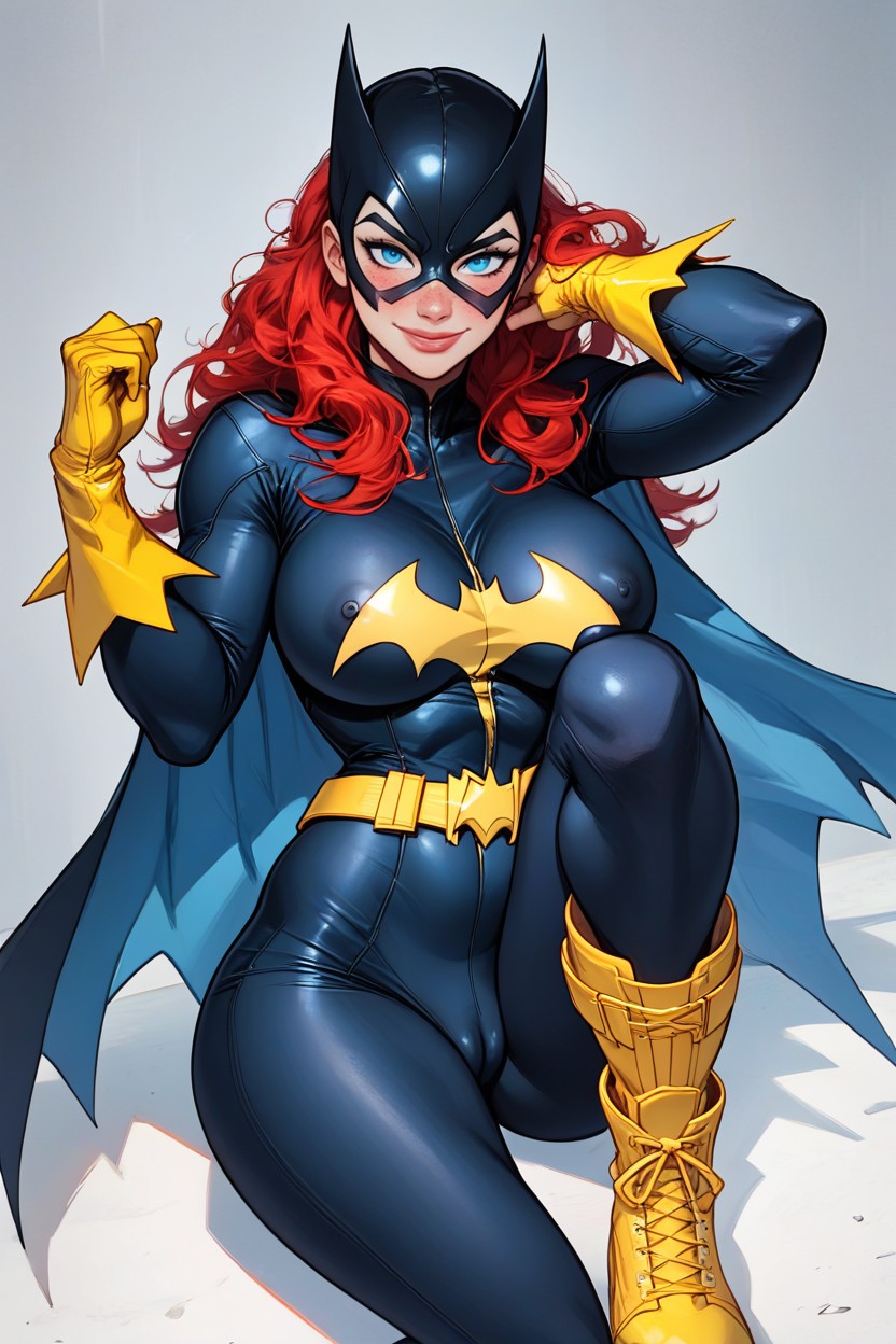 Camel Toe, Red Hair, Yellow Gloves AI Porn