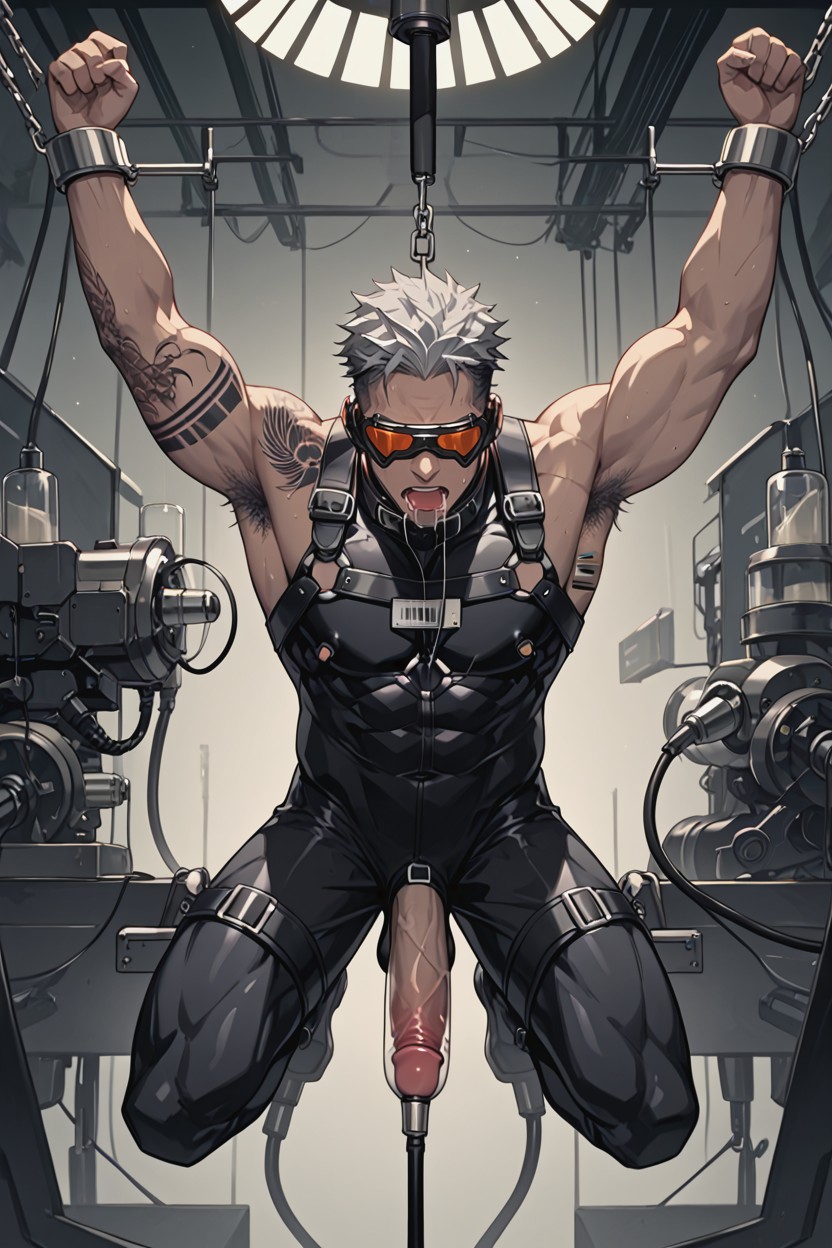 Moan Loudly, Glowing Parts, Full Body AI Gay Porn