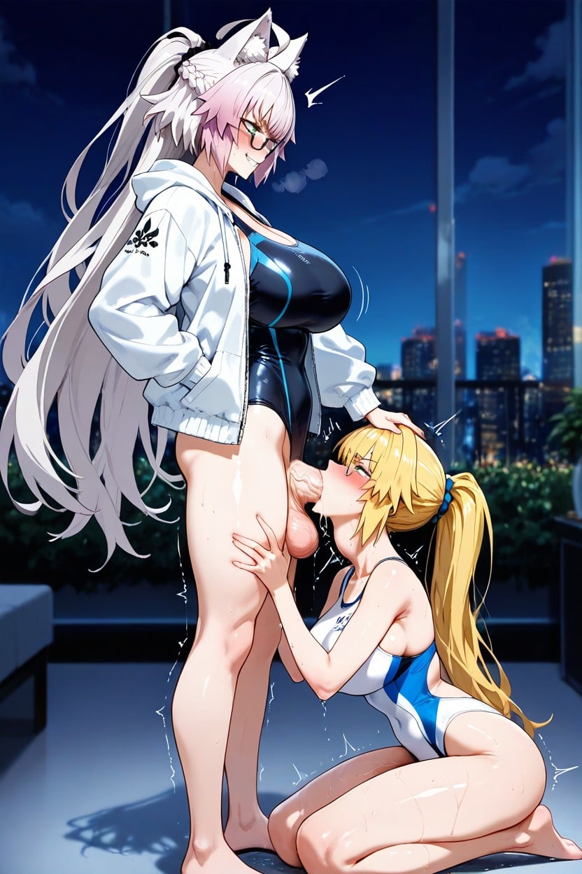 Light Skinned Female, Orgasm, Fellation (troisième Personne) Porno IA Hentai