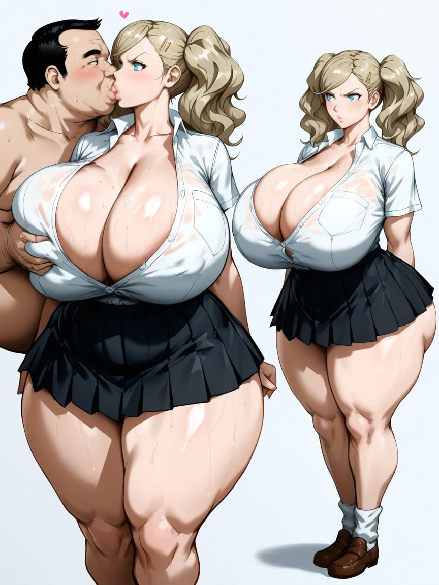 Arms Naturally To Her Sides, Gigantic Breasts, 25+ AI Porn