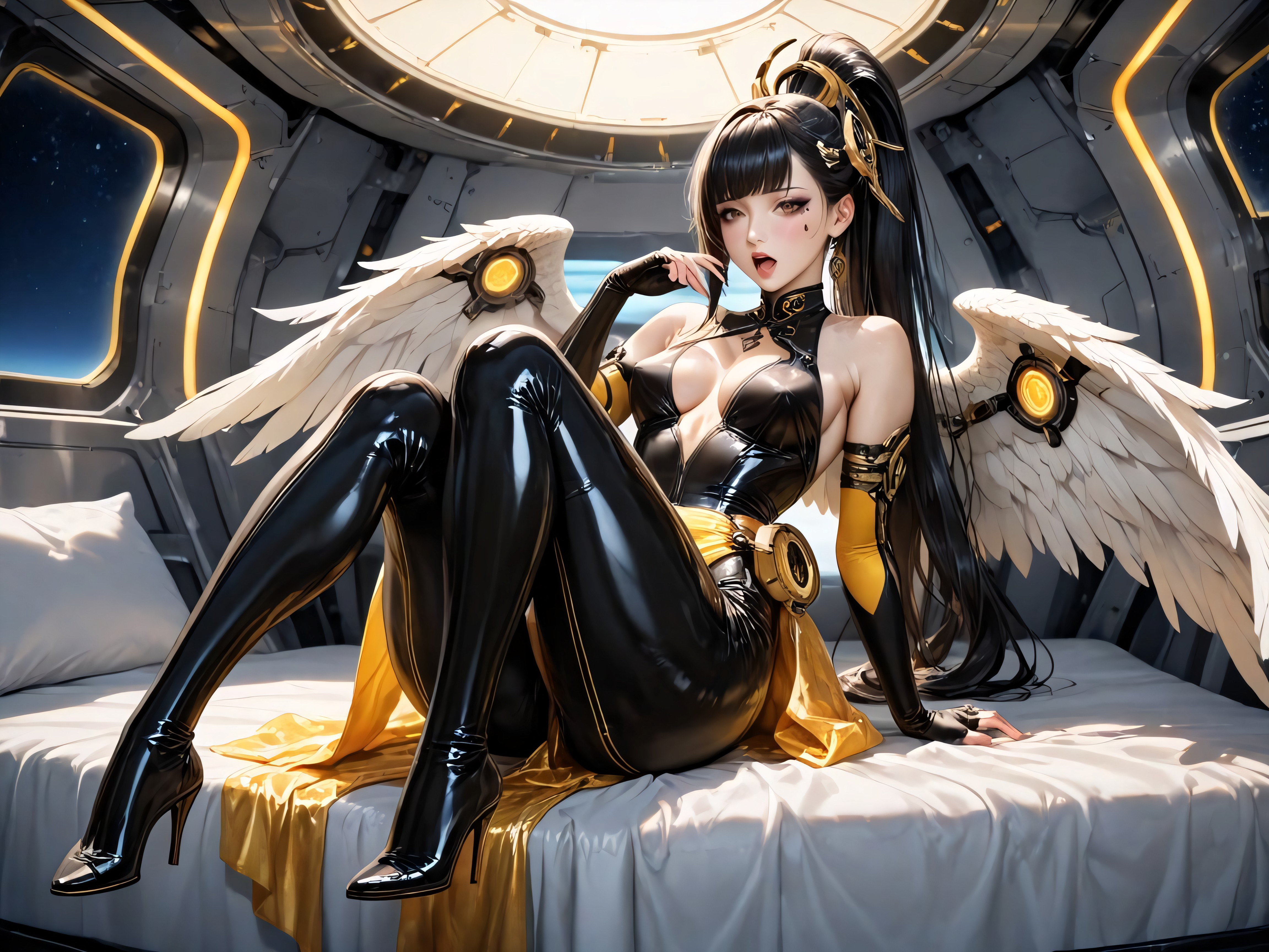 Waist Shot, Oiled Clothes, Straight Bangs Hentai AI Porn