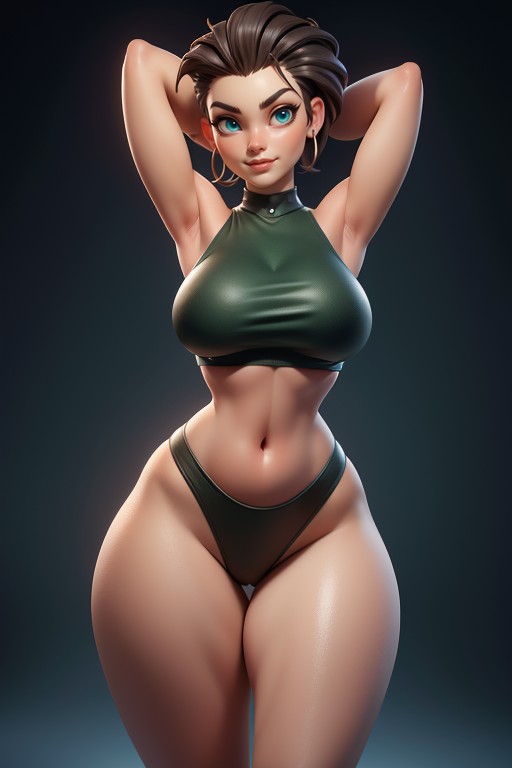 Tall Curvy And Thick With Perfect Proportions, Brazos Arriba, Rear View Of Large Round Ass Hentai IA