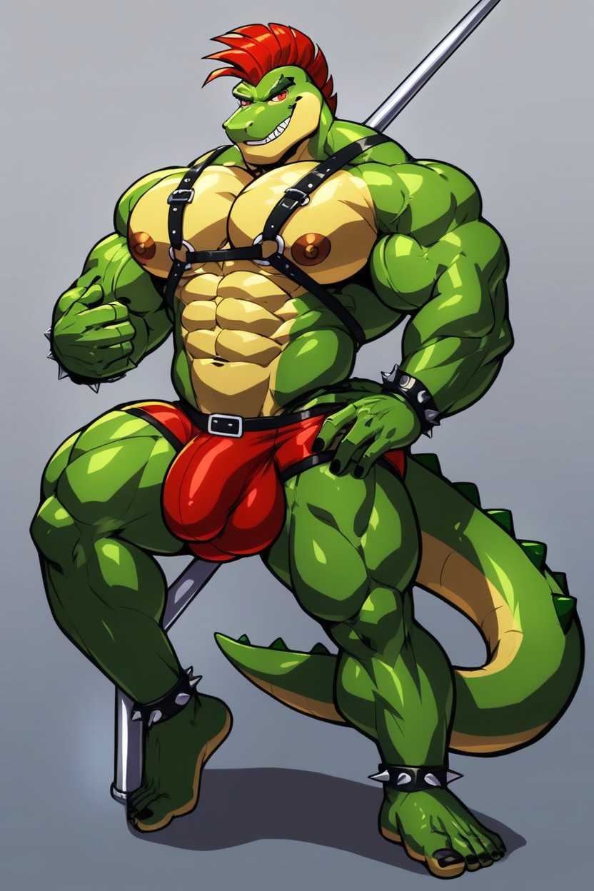 Gator Tail, Flar Color, Muscle Growth Furry AI Porn