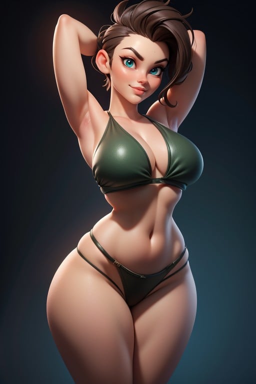 Head Bald On The Sides, Gi Joe Beautiful Gorgeous Face, Arms Forward Hentai AI Porn