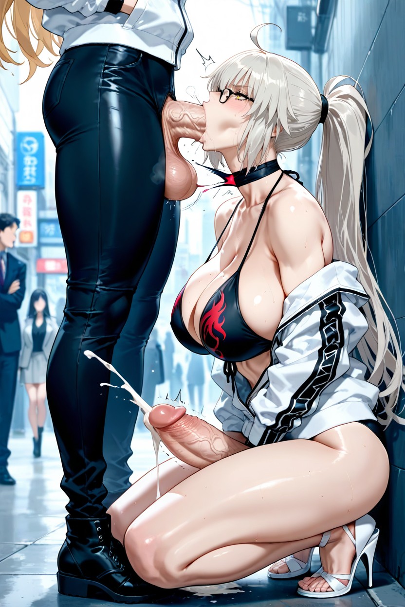 Cumming, Futanari, Swallowing Whole Penis Hentai AI Porn