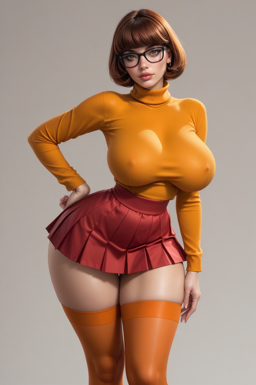 Glasses, Extremely Squeeze Boobs, Bubble Butt AI Porn