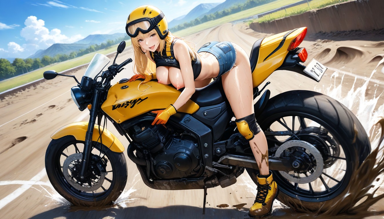 Sweaty Skin, Front View, Bare Breasts Exposed Hentai AI Porn