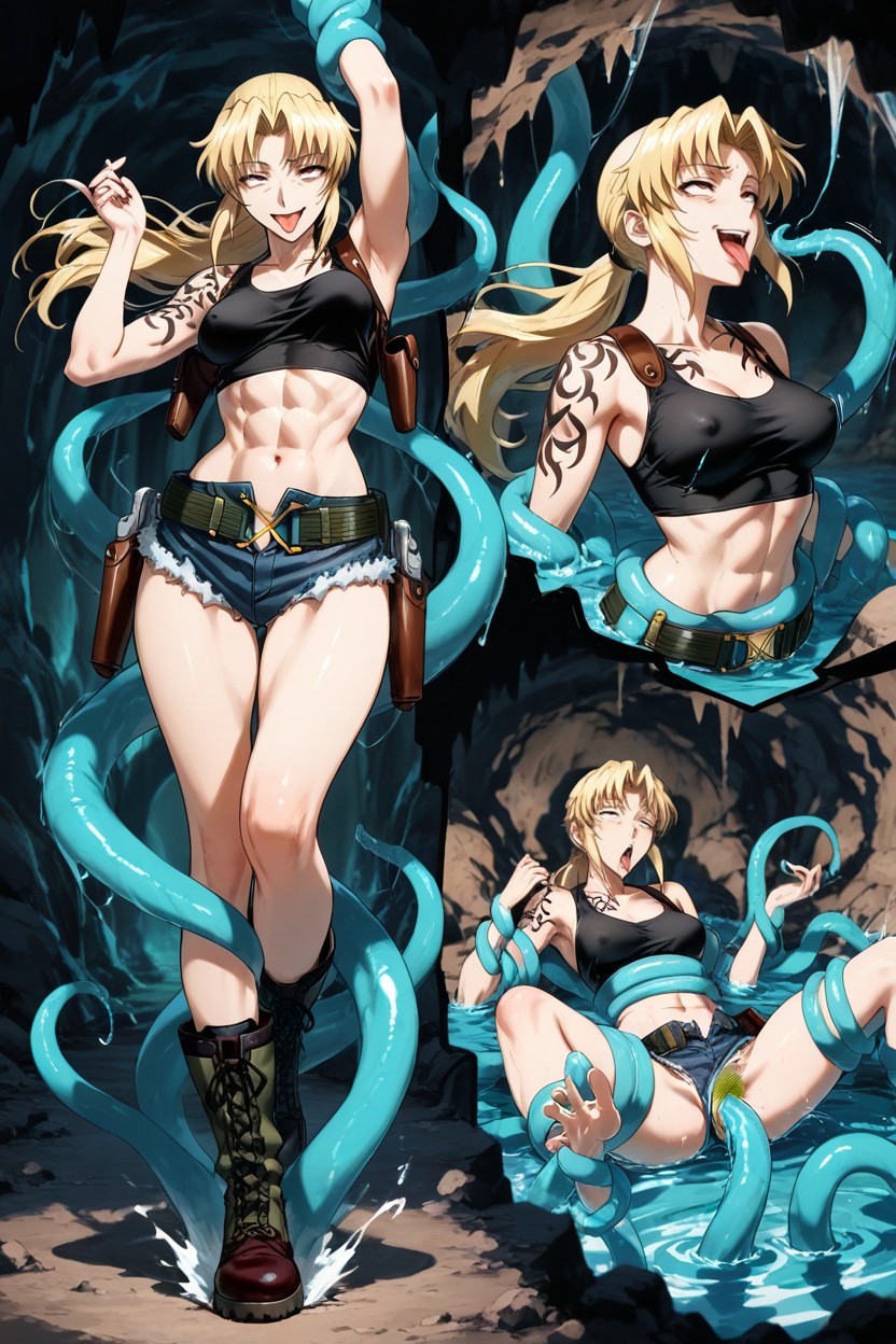 Frayed Denim Shorts, Accurate Muted Colors, Bouncing Breast Hentai AI Porn