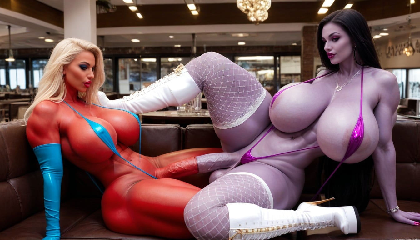 Super Long Legs, Dumb Bimbo, Fishnets Shemale AI Porn