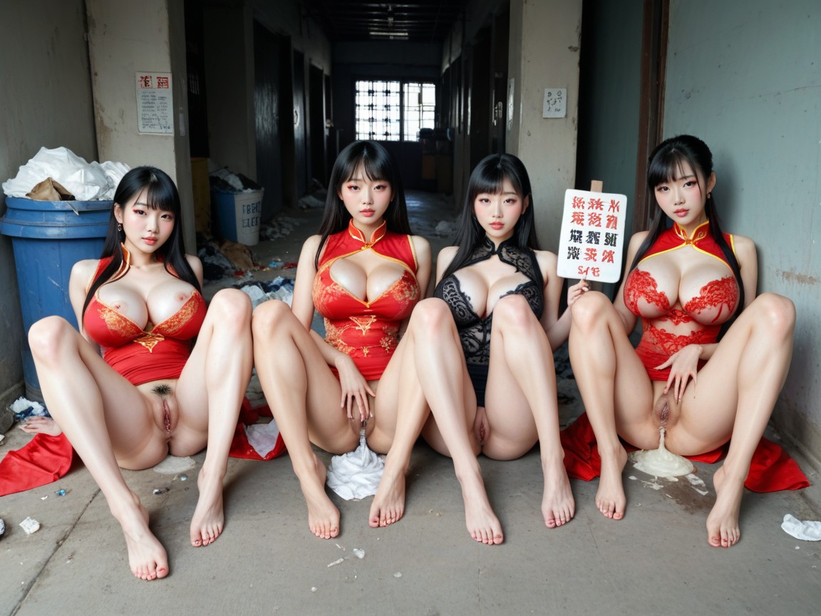 Trash, Very Attractive Chinese Faces, Group AI Porn