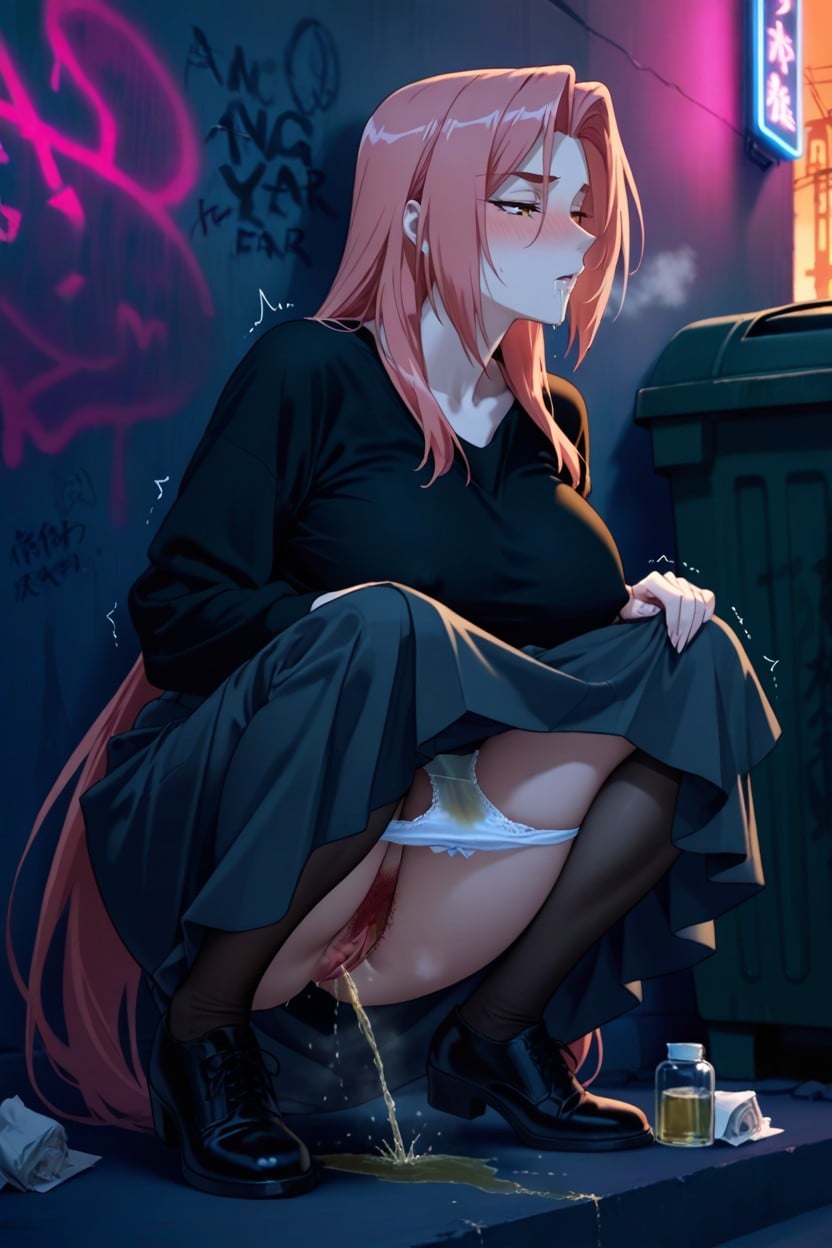 Stairs, Soft Shine, Full Body Hentai AI Porn
